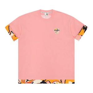Футболки AAPE Moonface Contrasting-Trimmed Tee 'Розовый/Светлый'
