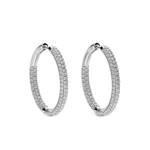 Серьги-кольца из белого золота с бриллиантами