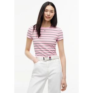Футболка с воротником-стойкой, облегающая, с ребристой вязкой - Tommy Jeans