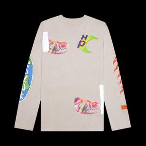 Футболки Heron Preston Global Collage Long-Sleeve Tee 'Серый/Синий'