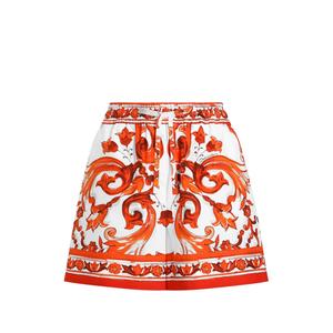 Шорты-бермуды из поплина с принтом Majolica