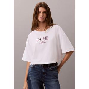 Укороченная футболка-университет с логотипом, свободный крой - Calvin Klein Jeans