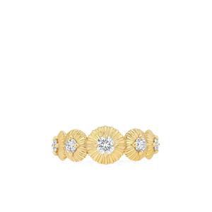 Кольцо Fluted Diamond из желтого золота с бриллиантом