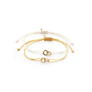 Набор браслетов-шармов Circle Charm – серебро с позолотой