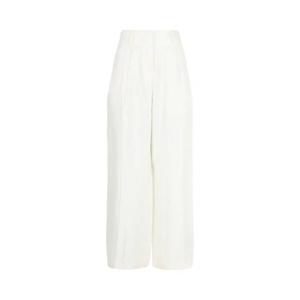 Брюки Ferragamo Silk Blend Wide Leg Pants 'White'
