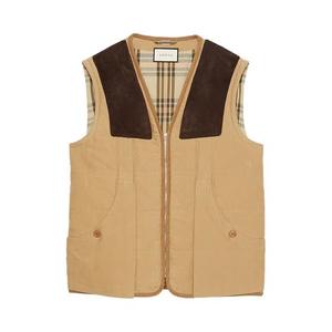 Жилеты Gucci Moleskin Vest With Suede Details 'Brown'