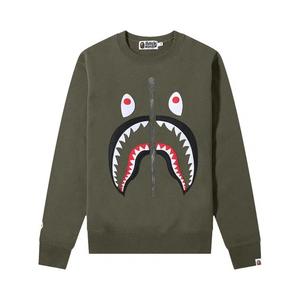 Свитеры с круглым вырезом BAPE Patched Shark Crewneck 'Olive'