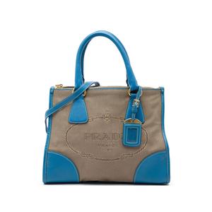 2010-2026 Saffiano Trimmed Canvas Canapa Logo Double Zip satchel