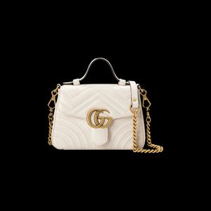 Ручки Gucci Chevron Leather GG Marmont Mini Top Handle Bag 'Белый'