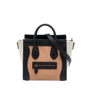 2013 Nano Tricolor Leather Luggage Tote satchel