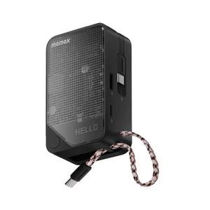 Momax 1-POWER X+ Внешний аккумулятор 10000 мАч с двумя встроенными USB-C кабелями - Чёрный