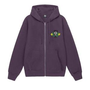 Толстовки на молнии Stussy Skull Crest Zip Hoodie 'Виноградный'