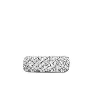Серебряное кольцо Sculpted Cable с бриллиантами (7.5 мм)