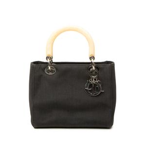 Сумка-седло Lady Dior из холста среднего размера, 1998