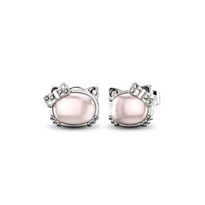 Hello Kitty мягкие розово-белые золотые многослойные серьги-гвоздики