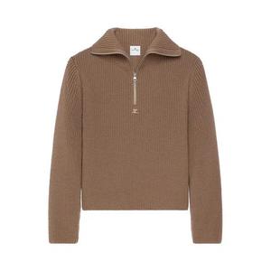 Топы Courrèges Ribbed Wool Trucker Sweater 'Мокко'