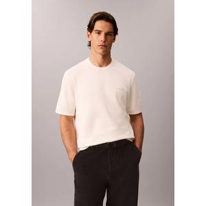 Короткий рукав Техничный трикотажный джемпер с круглым вырезом - Calvin Klein Jeans