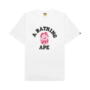 Футболки BAPE ABC Camo College Tee 'White/Pink'