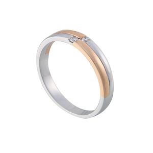 LITZ 18K Белое золото и розовое золото Мужское кольцо с бриллиантами YM-BR8439A