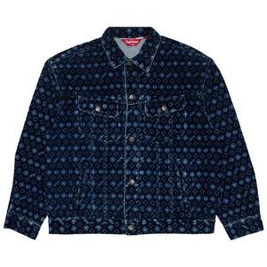 Джинсовые куртки Supreme Flocked Denim Trucker Jacket 'Синий'