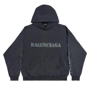 Худи Balenciaga Stencil Molleton Archetype Faded Hoodie «Блэк»