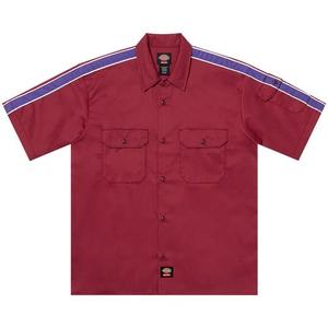 Рубашки на пуговицах Supreme x Dickies Stripe Short-Sleeve Work Shirt 'Темно-бордовый'