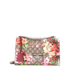 Сумка на плечо Padlock Blooms Print GG Coated Canvas Medium