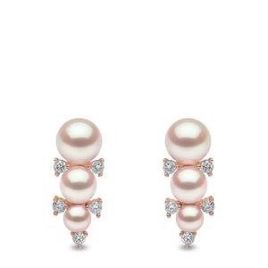 Серьги Sleek из розового золота с жемчугом и бриллиантами