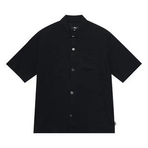 Рубашки на пуговицах Stussy Boxy Flat Hem Crinkled Shirt 'Черный'
