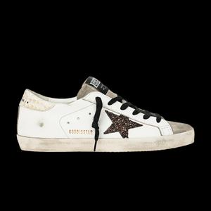 Кроссовки Golden Goose Wmns Superstar 'Белый Кофе Коричневый Блестки'
