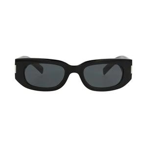 Очки Saint Laurent Round-Frame Recycled Acetate Sunglasses «Black»
