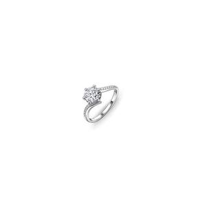 Кольцо с лабораторно выращенным бриллиантом в белом золоте 18K C758
