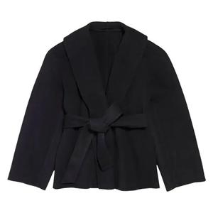 Верхняя одежда Balenciaga Короткое пальто-обертка 'Черный'