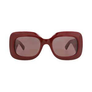 Gucci Солнцезащитные очки с квадратной оправой из переработанного ацетата 'Burgundy/Brown'