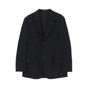 Пиджаки Yohji Yamamoto Pour Homme Двубортный пиджак с левым лацканом 'Черный'