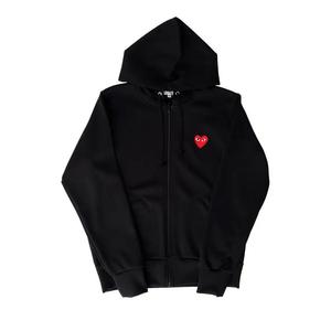 Толстовка на молнии Comme des Garçons Play Zip Up Hoodie With Red Heart «Black»
