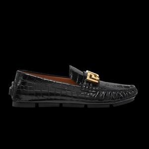 Лоферы Versace Greca Loafer 'Croc - Black Gold'