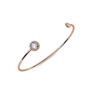 Ультра-шикарный открытый браслет из розового золота с кристаллами SWAROVSKI® — розовое золото/прозрачный