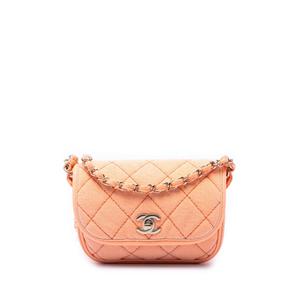 Маленькая сумка через плечо CC Quilted Denim Messenger Flap (2021 год)