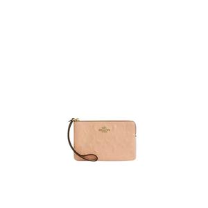 Кошелек-клатч Coach Corner Zip Wristlet Signature Patent Leather выцветший румянец CEX36