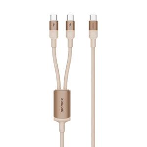Momax Mag.Link 2M 100W USB-C to Dual USB-C PD магнитный кабель - песчаниковый