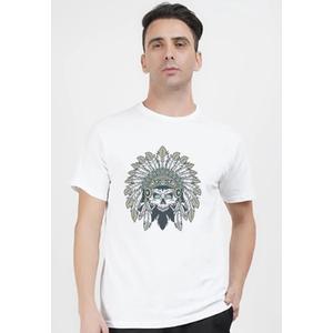 Tribal Skull Белая хлопковая футболка с коротким рукавом