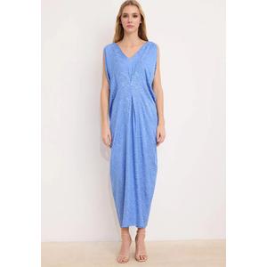 Nasiba Hafiz X Trendyol Collection Синее тканое жаккардовое платье-жилет с текстурой Tctss26Eb00060