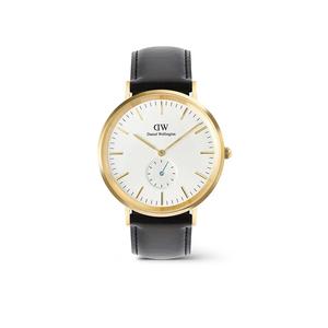 Классические мужские часы 40 мм Multi-Eye Sheffield Off White Silver Sunray Gold, стальной корпус, кожаный ремешок, DW Official Authentic Original