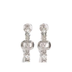 Овальные металлические серьги с кристаллами Swarovski®