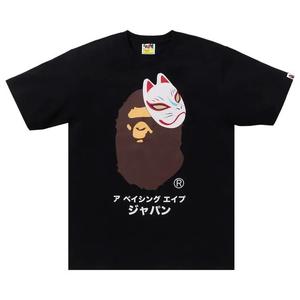 Футболки с коротким рукавом BAPE Japanese Fox Mask Tee «Черный»