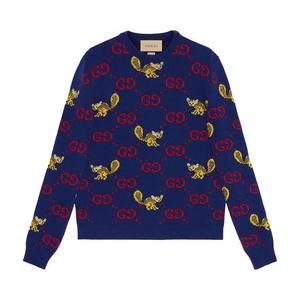 Свитера Gucci Freya Hartas Gg Animal Wool Sweater 'Чернильный'