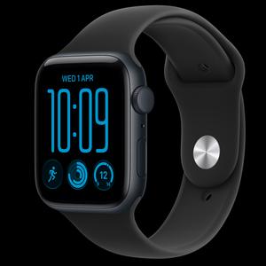 Apple Watch SE 3 44 мм, GPS, алюминий, Midnight, ремешок Black Sport Band