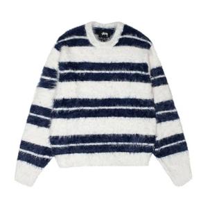 Свитера Stussy Hairy Stripe Crew Sweater 'Слоновая кость/Темно-синий'