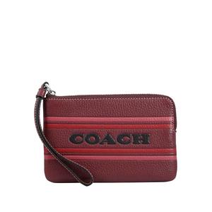 Угловой клатч на молнии с полоской Coach - Вино